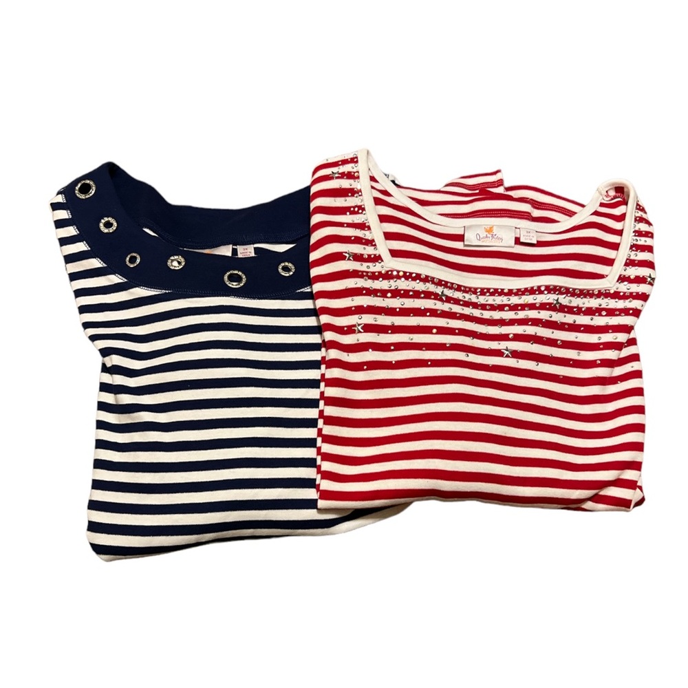 Quacker Factory Women’s Bundle of 2 Tops Size‎ 3X